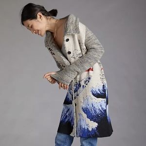 Ocean Funnel Neck Sweater Coat